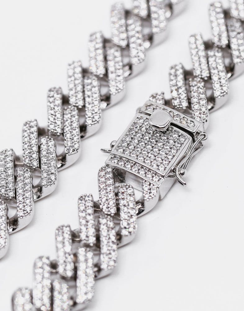 Saint Morta Interlink 20" Necklace Iced White Gold thumbnail - 6