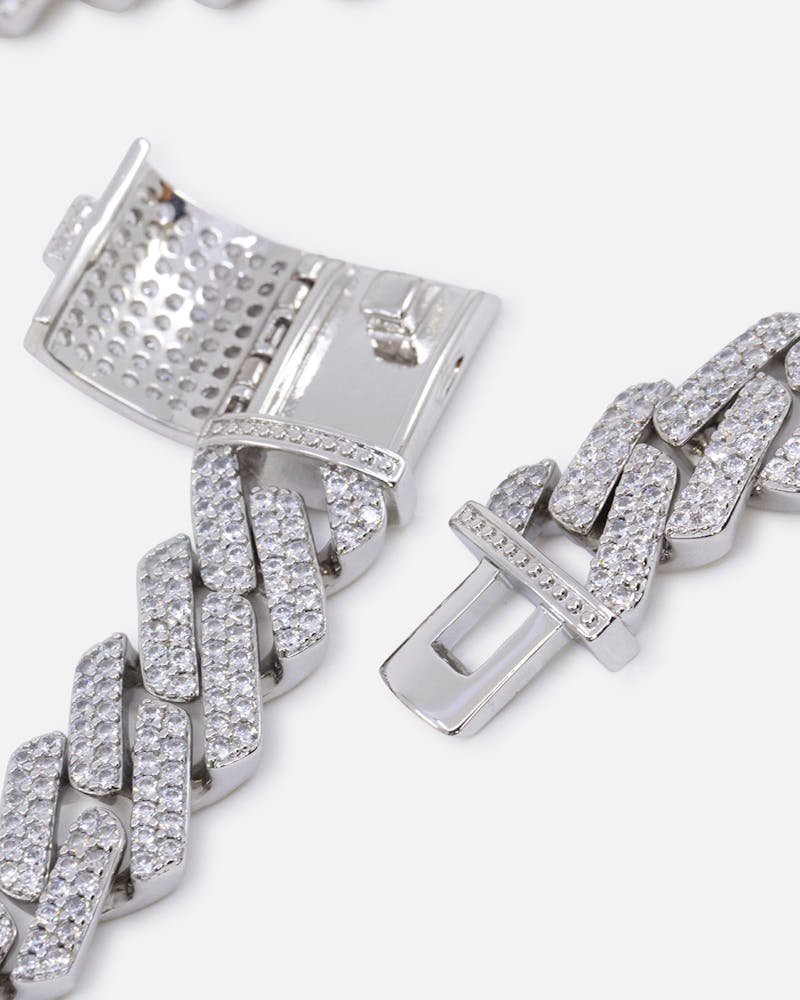 Saint Morta Interlink 20" Necklace Iced White Gold thumbnail - 9