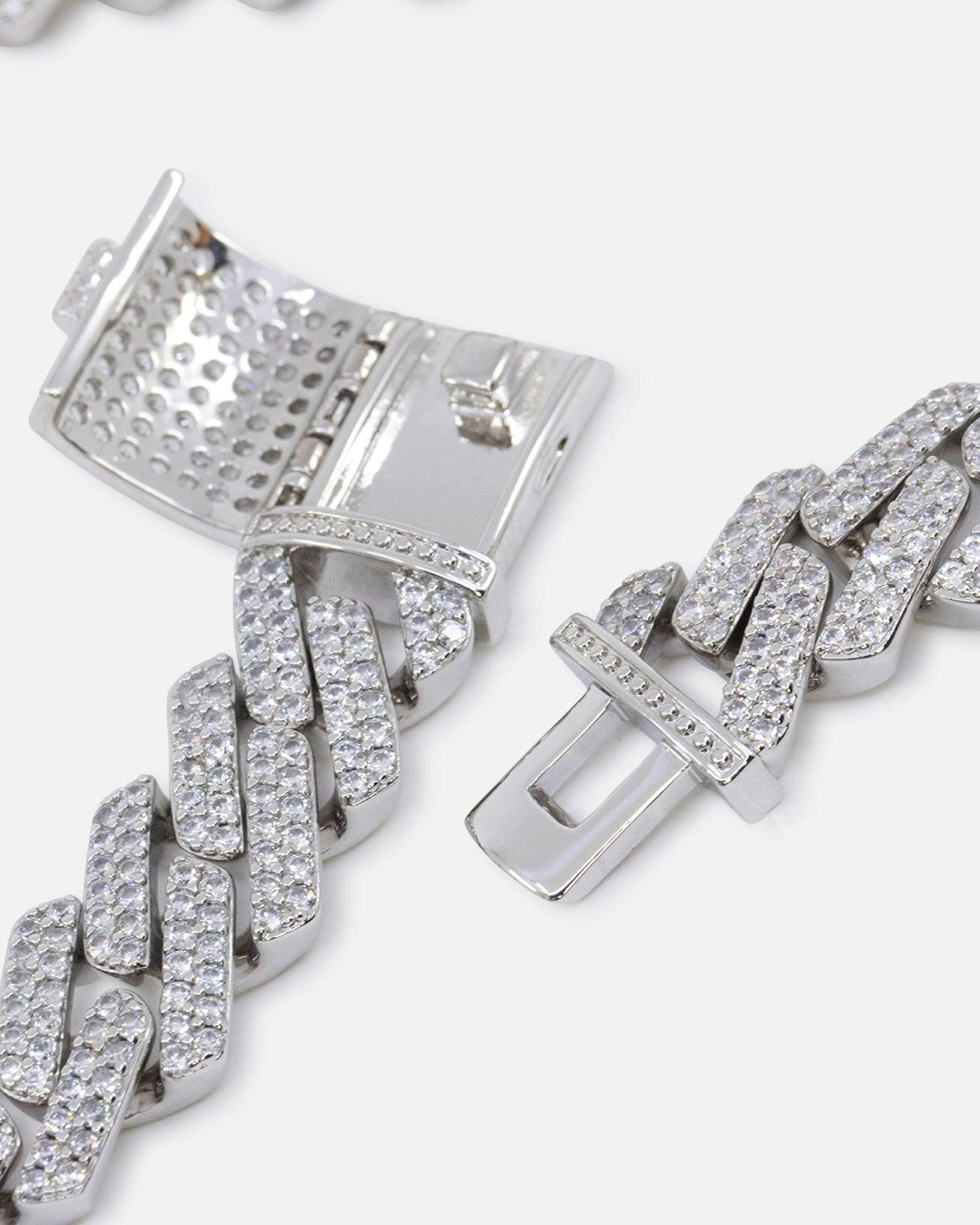 Saint Morta Interlink 20" Necklace Iced White Gold