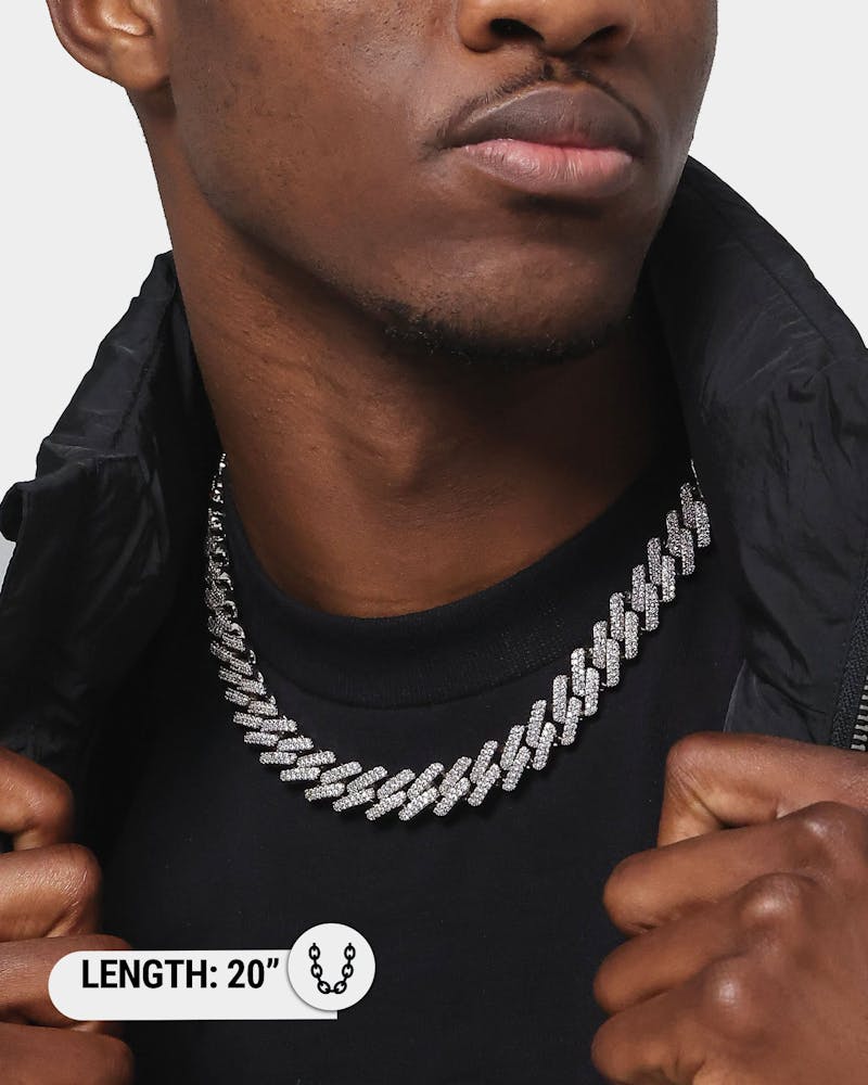 Saint Morta Interlink 20" Necklace Iced White Gold thumbnail - 3