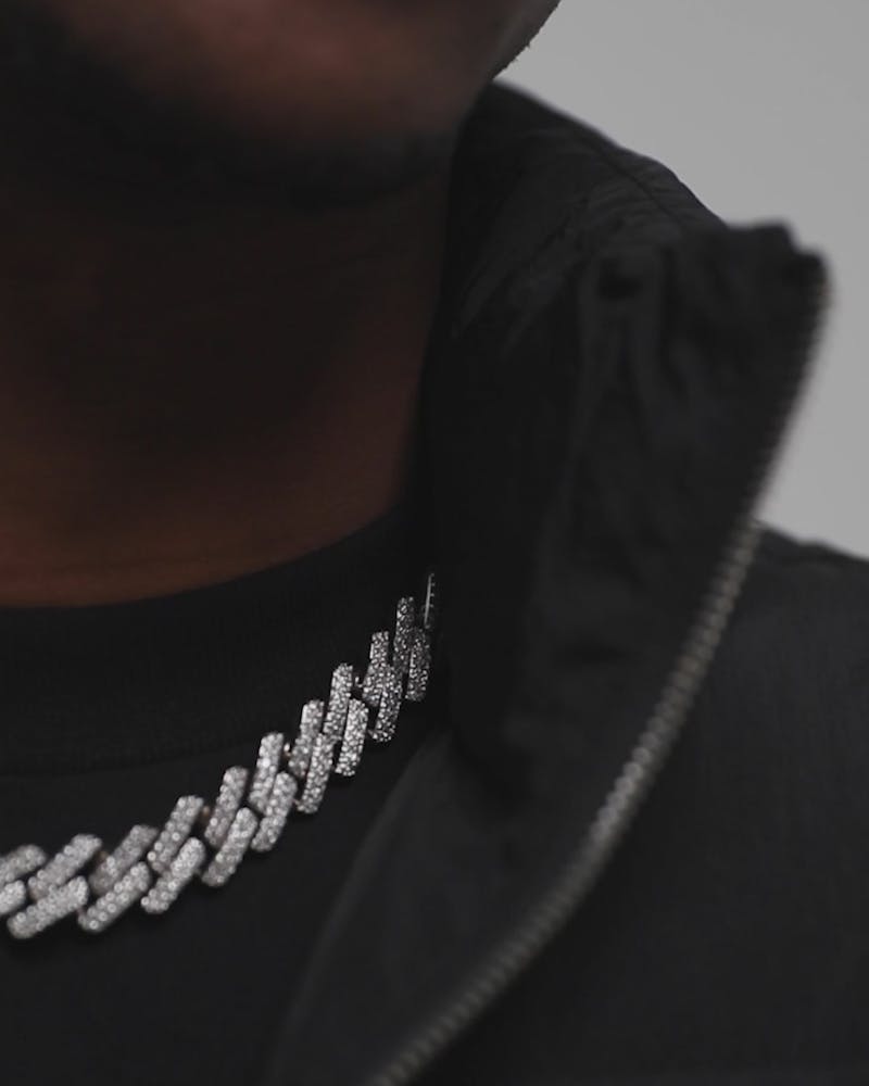 Saint Morta Interlink 20" Necklace Iced White Gold thumbnail - 1