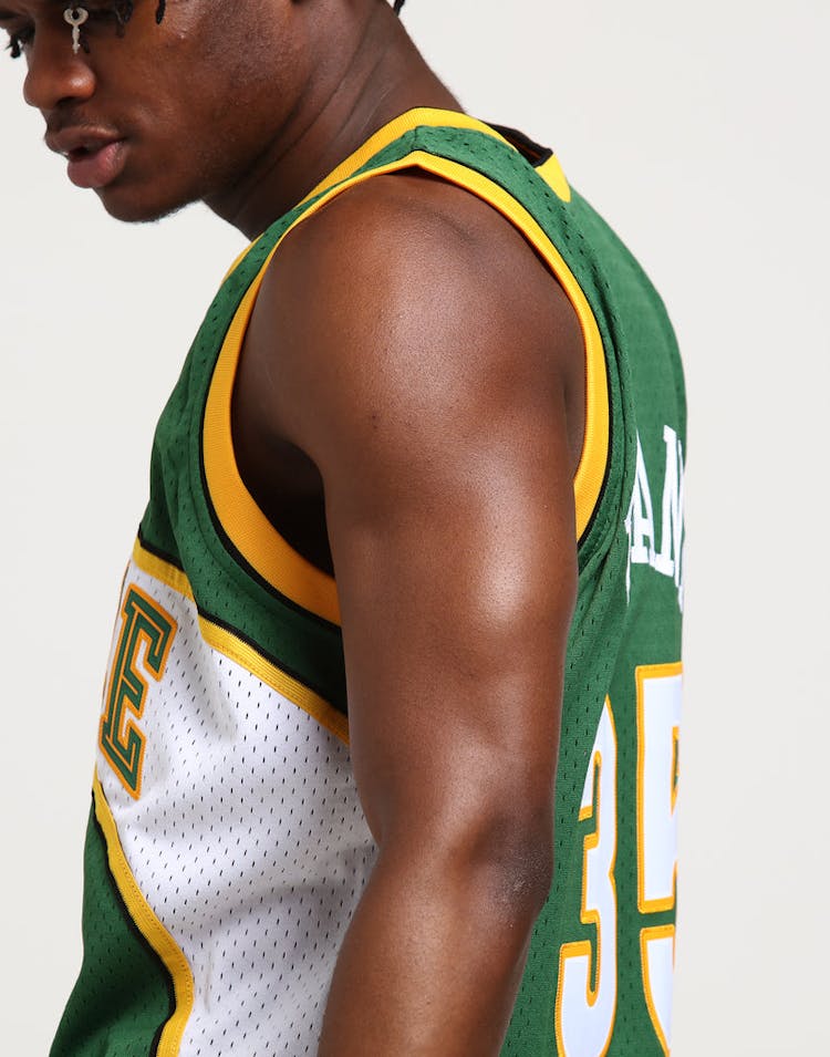 Mitchell & Ness Seattle Supersonics Kevin Durant #35 Swingman Jersey Green/White/Yellow