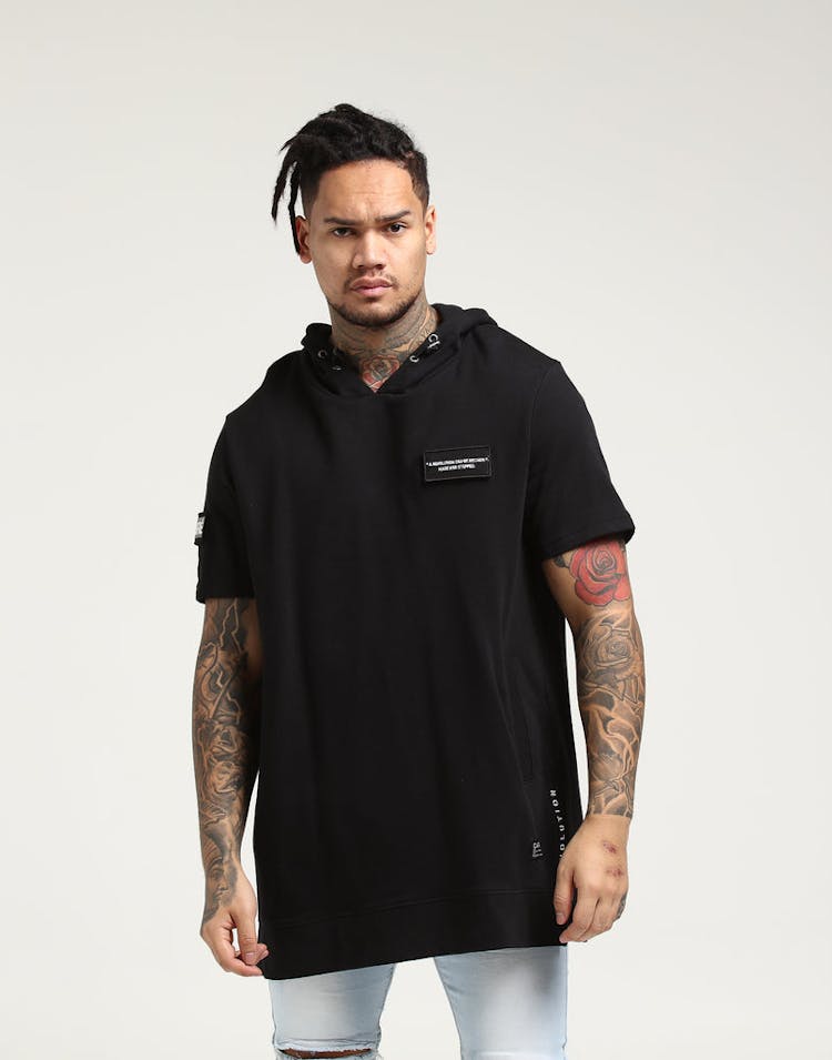 Carré Tactique SS Hoodie Black/Black