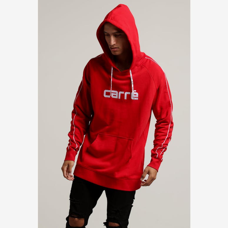 Carré Lignes Hooded Sweat Red