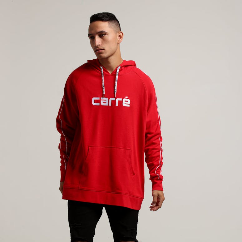 Carré Lignes Hooded Sweat Red