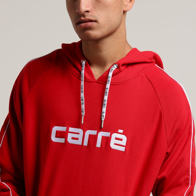Carré Lignes Hooded Sweat Red