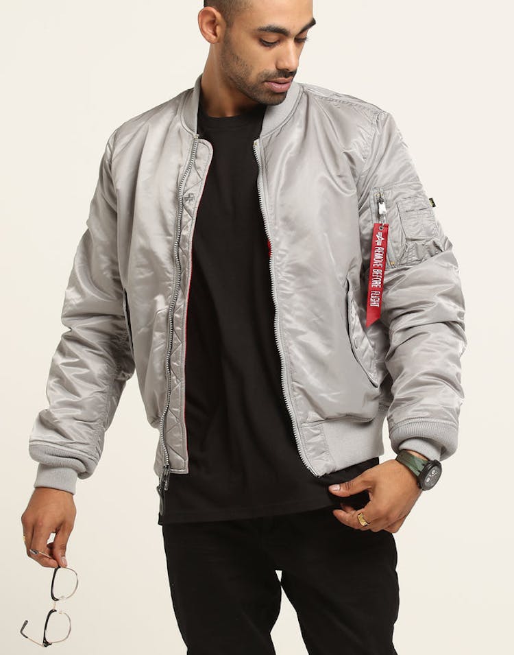 Alpha Industries MA-1 Slim Fit Flight Jacket Silver