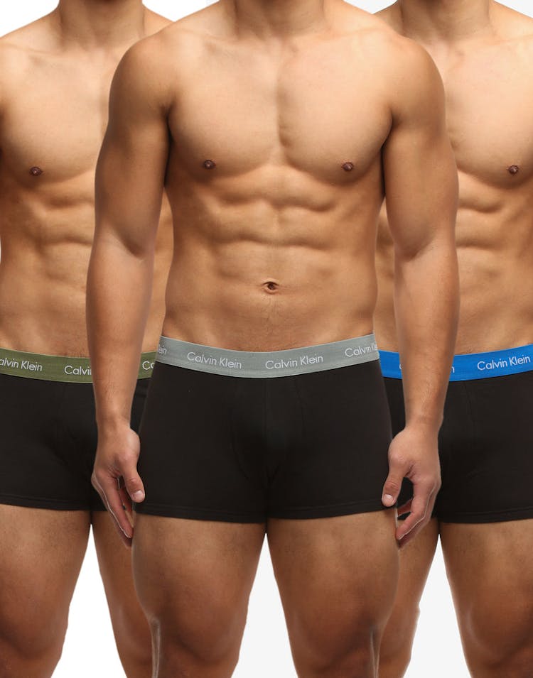 Calvin Klein Mens Low Rise Trunk 3 Pack Black/Multi-Coloured