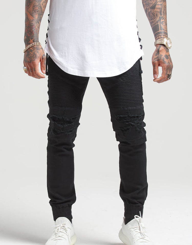 Saint Morta Motorista Biker Jean Black