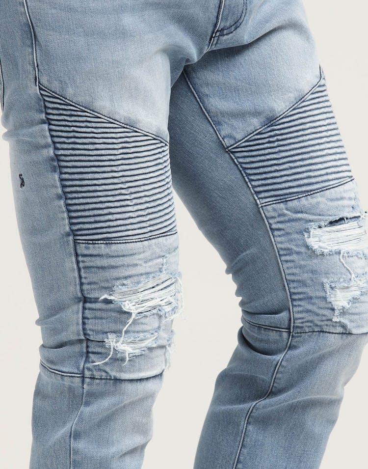 Saint Morta Motorista Biker Jean Light Blue
