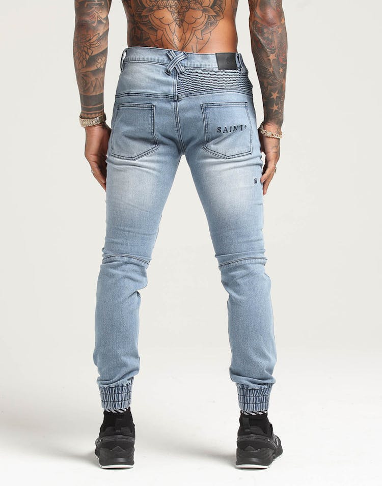 Saint Morta Motorista Biker Jean Light Blue