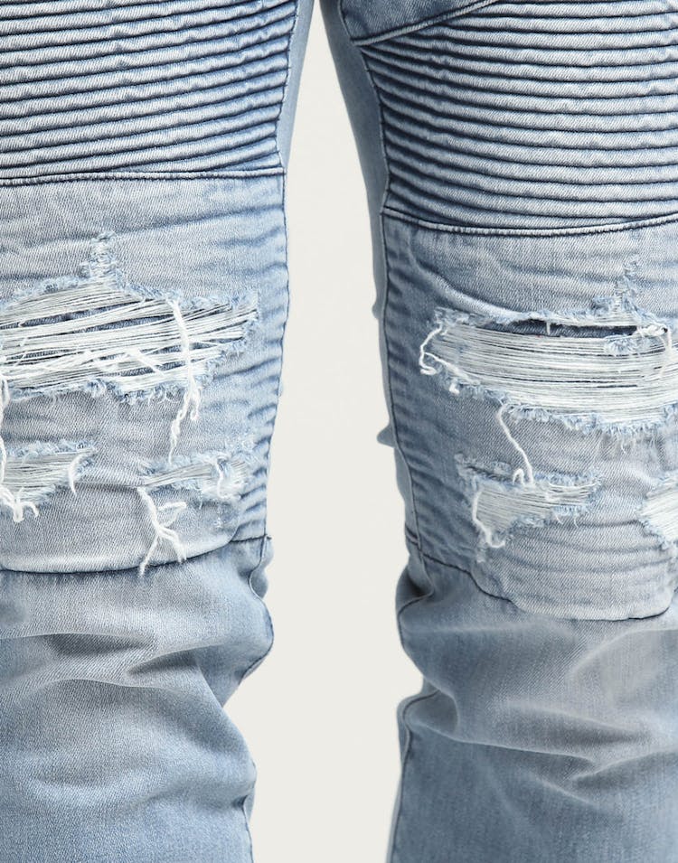 Saint Morta Motorista Biker Jean Light Blue