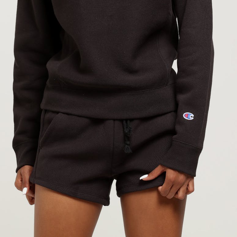 Champion Women's Reverse Weave Chenille Script Crew Black