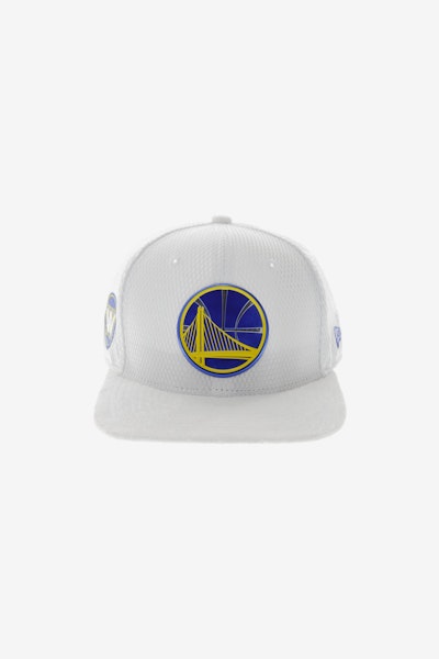 New Era Golden State Warriors 9FIFTY Original Fit On-Court Collection Draft Snapback White