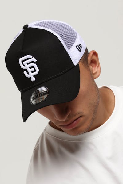 New Era San Francisco Giants 9FORTY A-Frame Trucker Snapback Black/White