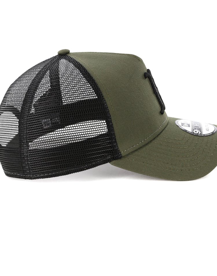New Era Boston Red Sox 9FORTY A-Frame Trucker Snapback Olive/Black