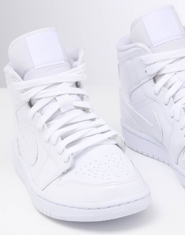 Jordan Women's Air Jordan 1 Mid White/White/White