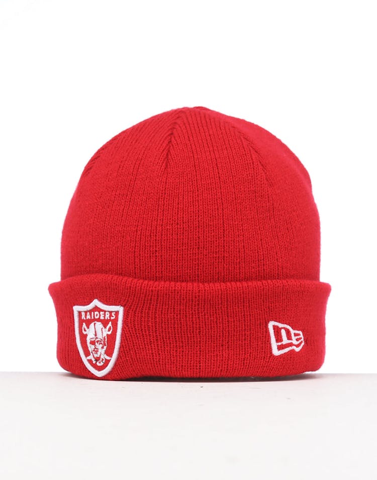 New Era Infant Raiders 6 Dart Cuff Beanie Scarlet/White