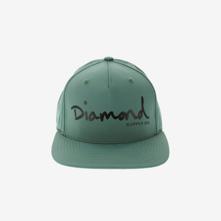 Diamond Supply OG Script Satin Snapback Green
