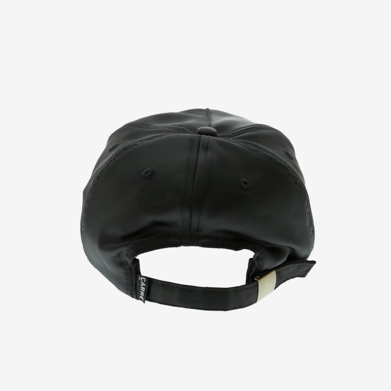 Carré Staple Script Satin Strapback Black/Tan