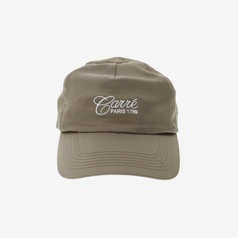 Carré Staple Script Satin Strapback Olive/White