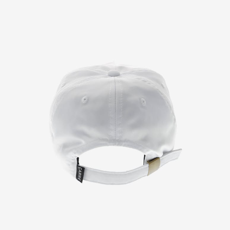 Carré Staple Script Satin Strapback White/Pink