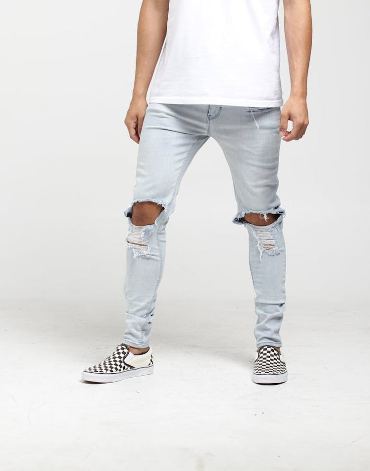 Carré Trou Noir Skinny Jean Light Blue
