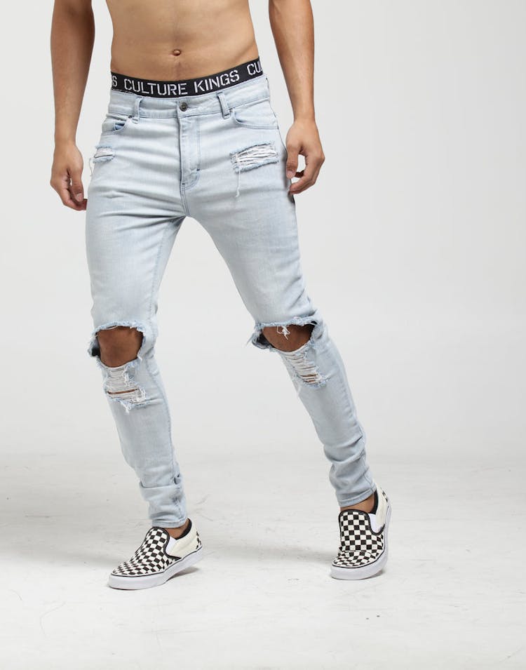 Carré Trou Noir Skinny Jean Light Blue
