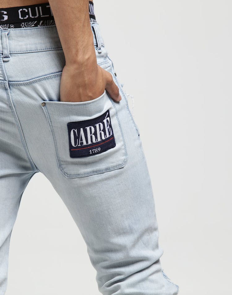 Carré Trou Noir Skinny Jean Light Blue