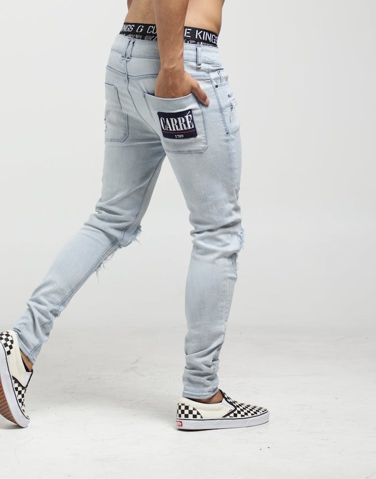 Carré Trou Noir Skinny Jean Light Blue