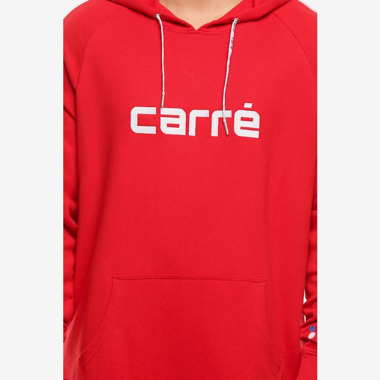 Carré Lignes Hooded Sweat Red