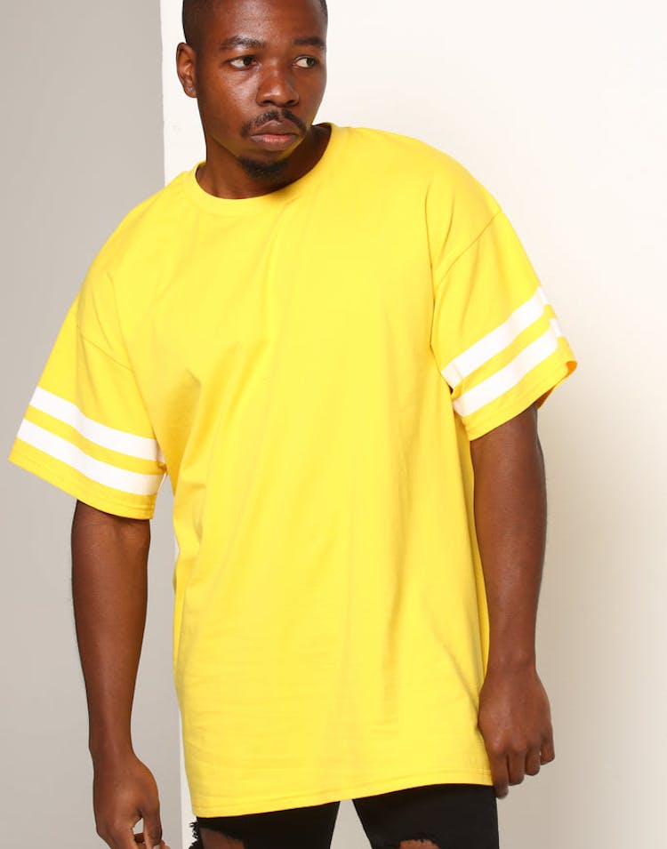 New Slaves Parallax Tee Yellow/White