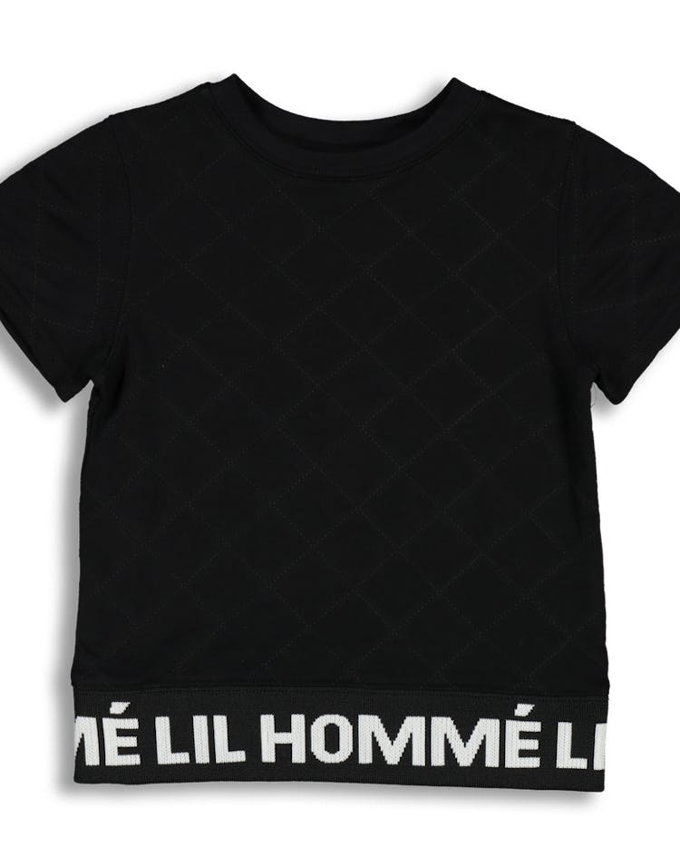 Lil Hommé Signal Quilted SS Sweater Black