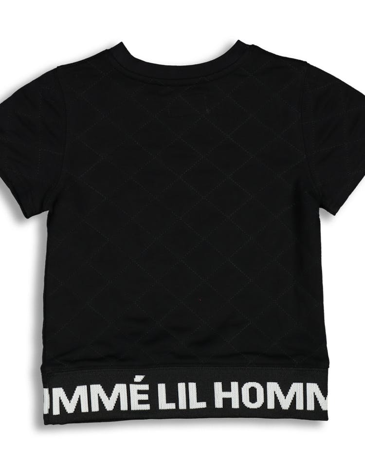 Lil Hommé Signal Quilted SS Sweater Black