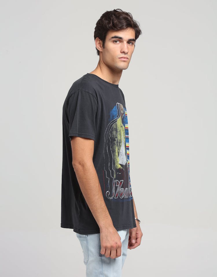 Tupac Outline Vintage Tee Black
