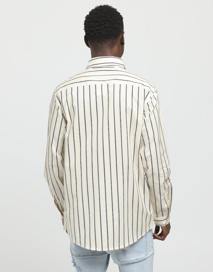 New Slaves Vintage Stripe LS Shirt Beige/Navy