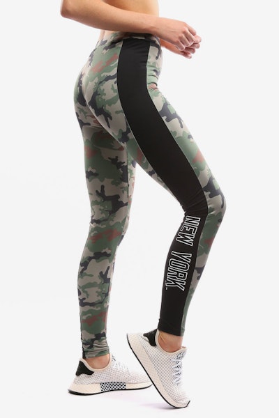 Majestic Athletic Women's Yankees Panel Leggings Green Camo
