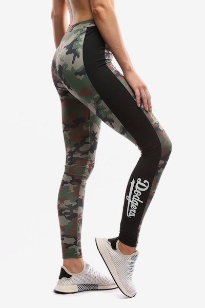Majestic Athletic Women's Dodgers Panel Leggings Green Camo