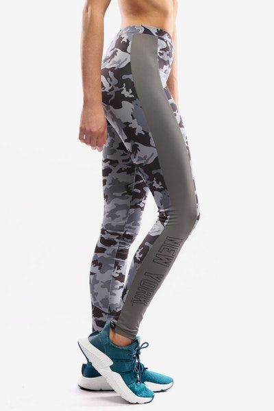 Majestic Athletic Women's Yankees Panel Leggings Grey Camo