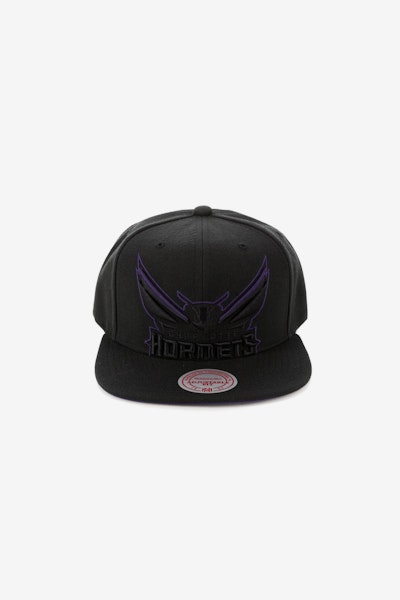 Mitchell & Ness Charlotte Hornets Cropped Team Colour Pop Snapback Black/Purple