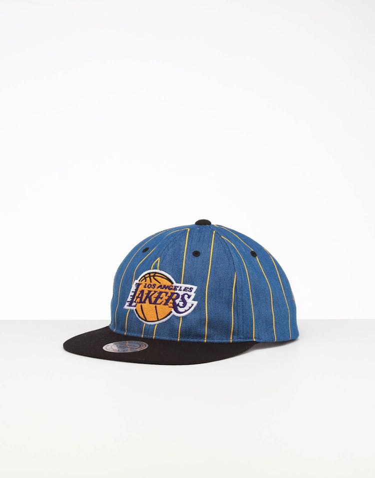 Mitchell & Ness Los Angeles Lakers Low Crown Retro Snapback Denim Pinstripe