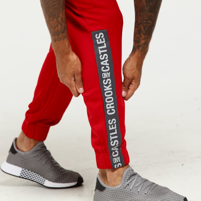 Crooks & Castles Side Line Knit Track Pant Crimson