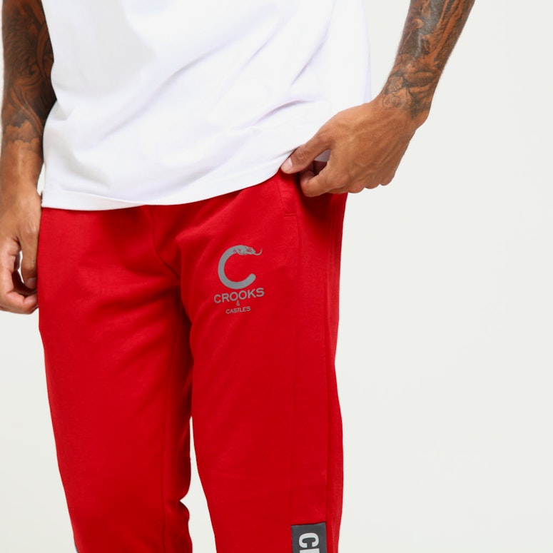 Crooks & Castles Side Line Knit Track Pant Crimson