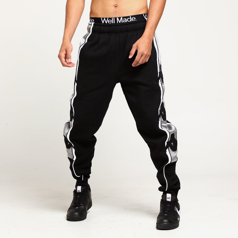 KAPPA AUTHENTIC ZALLARD FLEECE PANT BLACK/GREY/SILVER