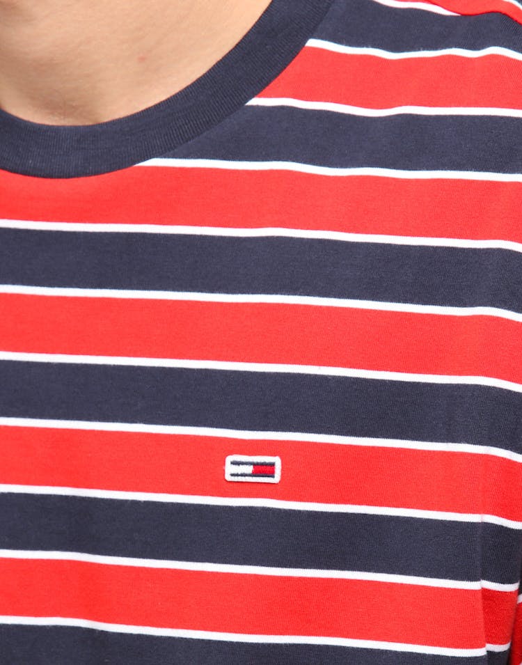 Tommy Jeans TJM Bold Stripe Tee Scarlet/Multi