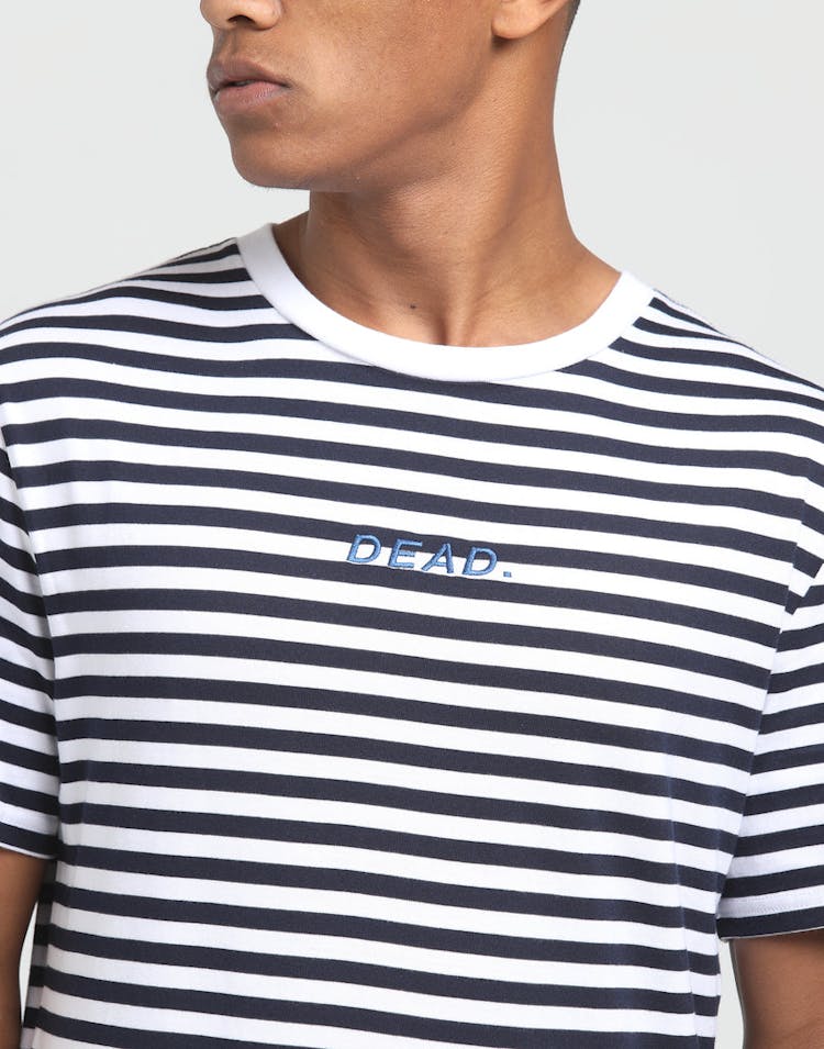 Dead Studios Striped Embroidered Tee Stripe