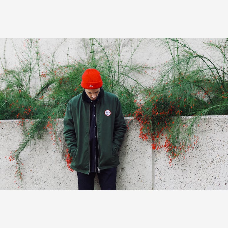 Flagged Ribbed Beanie Red