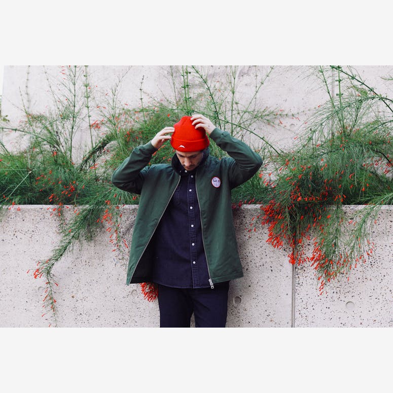 Flagged Ribbed Beanie Red