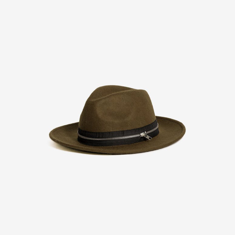 Zip Fedora Olive