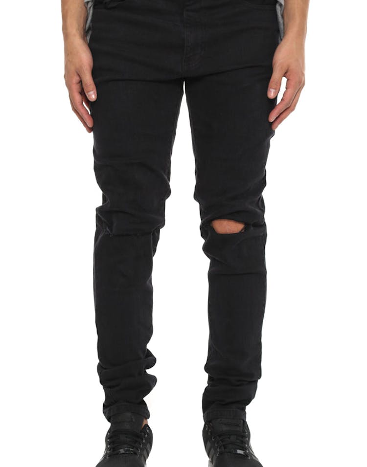 Courant Distress Knee Jean Black